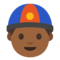 Man With Chinese Cap - Medium Black emoji on Google